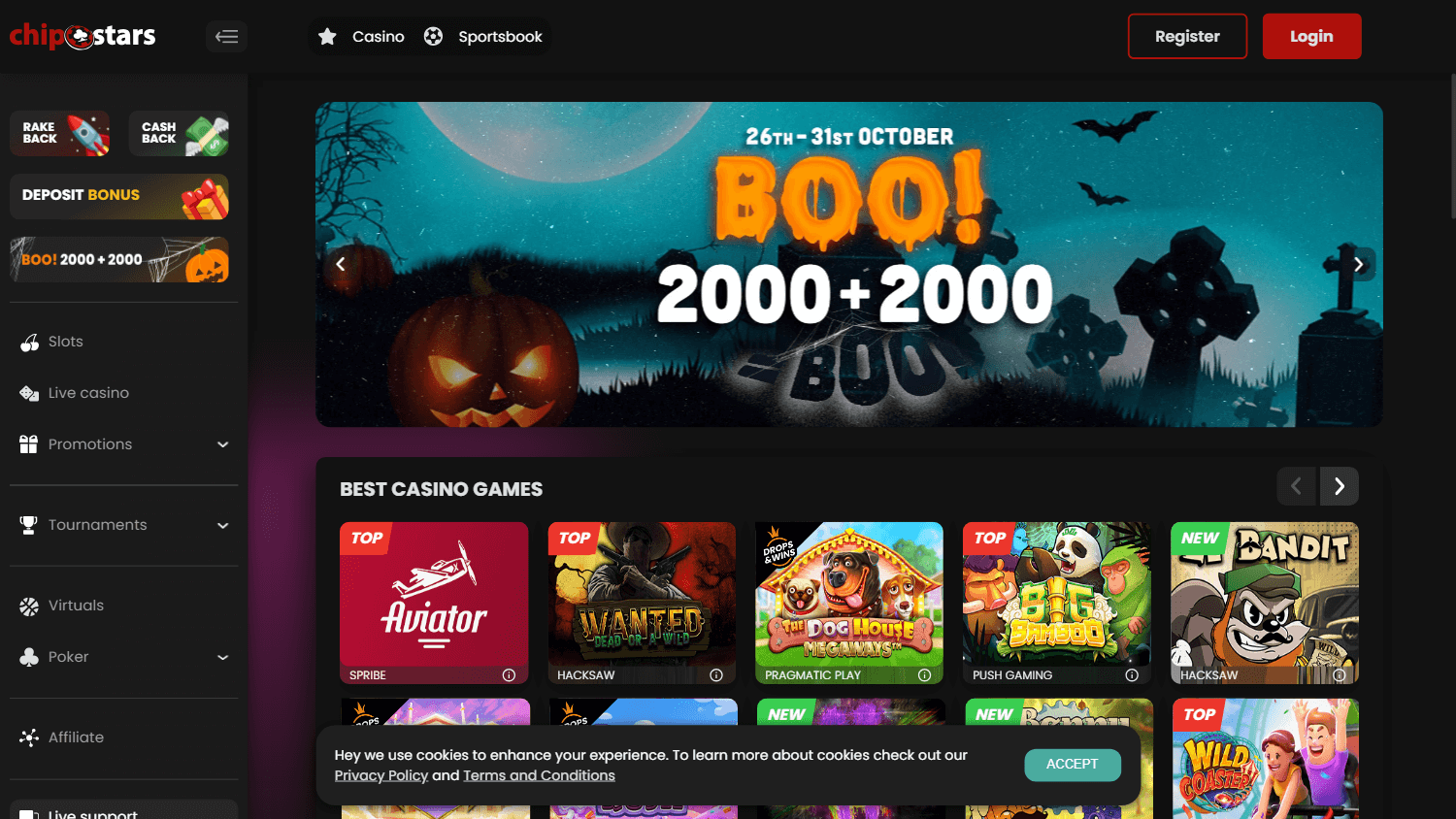 Бонусы Chipstars Casino